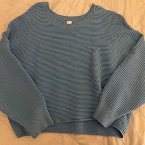 Aerie Women's Blue Ribbed Sweater